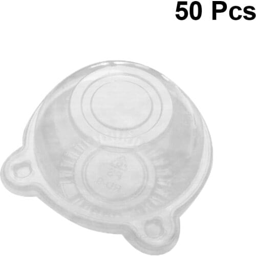 50Pcs Cupcake Boxes Plastic Transparent Cake Cups Holder for Pastries Disposable Food Containers