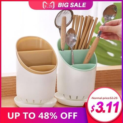 Cutlery Storage Holder Plastic Drainer Drying Rack Easy To Clean Tableware Table Knife Spoon Fork Container Kitchen Tool