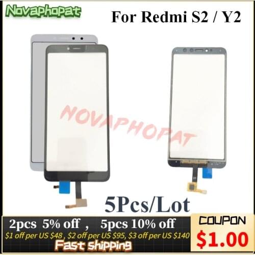 Novaphopat Black / White touchscreen For Xiaomi Redmi S2 / Y2 Touch Screen Digitizer Glass Sensor Panel touchpad ; 5pcs/lot