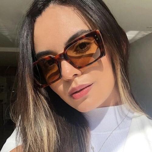 Summer Rivet Sunglasses Leopard Brand Designer Vintage Small Face Square Glasses Women Green Eyewear Thin Frame Eyeglasses Men