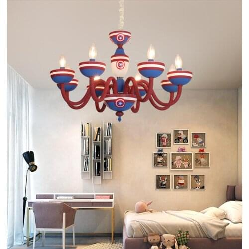 Macarons childrens room chandelier lights boys and girls bedroom lamps