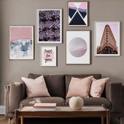 Modern Nordic Minimalism Sea Wave Mountain Geometric Building Botanical Poster Canvas Print Wall Art Home Decor Living Room