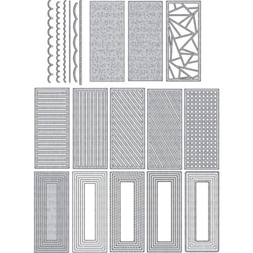 Piggy Craft metal cutting dies cut die mold Various rectangular frames Scrapbook paper craft knife mould blade punch stencils