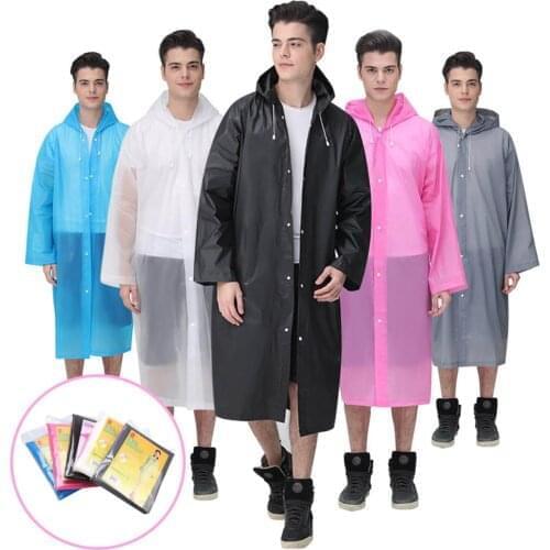 Adult Thicken Raincoat Waterproof Rain Poncho Coat Clear Transparent Camping Hoodie Rainwear Suit / 100pcs Disposable Shoe Cover