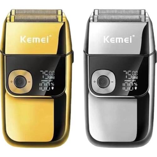 Kemei 2 in 1 Shaver Rechargeable Electric Beard Trimmer Shaving Machine for Men Twin Blade Washable Reciprocating Beard Razor