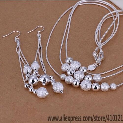 S122 Hot Sale Silver Color Jewelry,Wholesale Fashion Jewelry Elegant Charms Fashion Set Triple Lines Of Multi Beans /dcbaltia