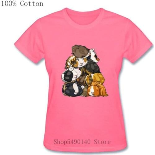 Kawaii Pile O' Guinea Pigs T Shirt Femme Cute Guinea Pigs Stack Funny Women T-Shirt Animal Printed Harajuku Tops Hipster Tshirts