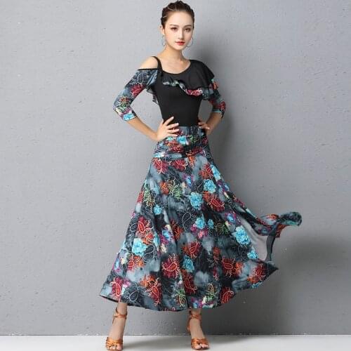 New Modern Dance Clothes For Women Elegant Ballroom Dance Competition Stage Dresses Waltz Big Swing Practice Costumes DQL4594