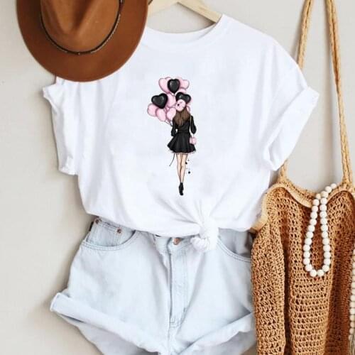 Women Cartoon Lovely Ladies 90s Cute Casual Kawaii Fashion Summer Lady Print Tee Graphic T Top Female Tshirts Clothes T-Shirt