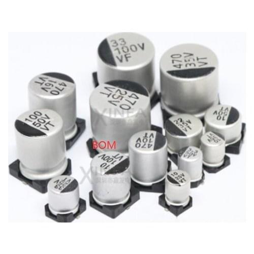 10PCS SMD Electrolytic Capacitor 6.3V 10V 16V 25V 35V 50V 63V 100V 400V 2.2 10 22 33 47 100 220 330 470 560 680 1000UF 1~2200UF
