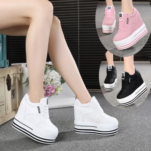 2019 Fashion Sneakers Women Casual Shoes Ulzzang Shoes Suede Ladies Casual Shoes platform Wedges Chaussures Femme 11cm