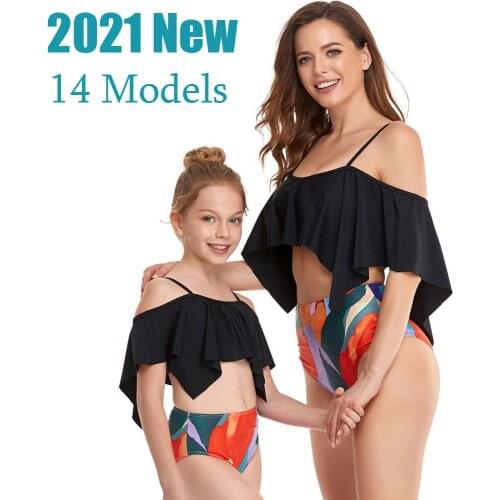 2021 Bikinis Set Swimsuit Women Girls Swimwear New Kids Child Female Family Matching Outfits Swimming Bathing Suits Beachwear