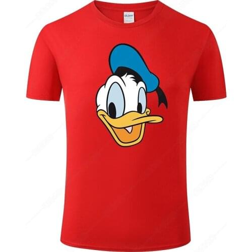 2021 Fashion Summer Funny Donald Duck T Shirt Men Women Cotton Short Sleeves Print T-shirt Unisex Tops Cool Tee Clothing J112