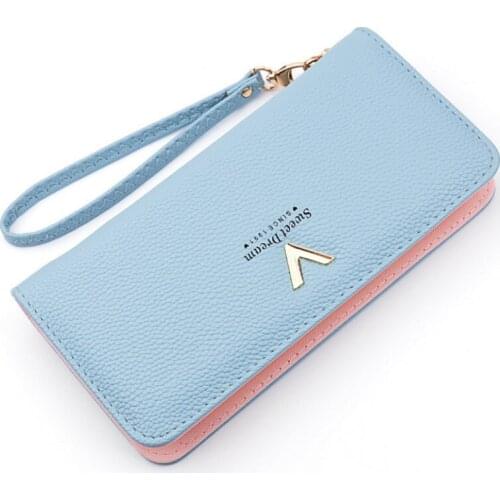 2021 New Womens Clutch Zipper Wallet Long Section of Korean-Style Embossed Large Capacity Mobile Phone Bag