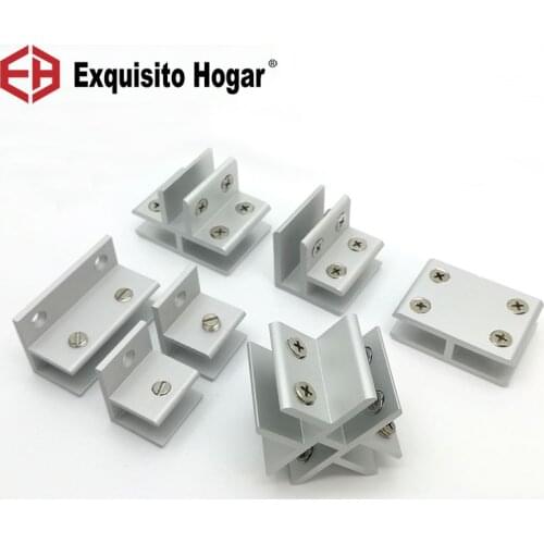 4Pcs Furniture Glass 90 -180 Degree Glass Clamp Glass Cabinet FT Cross Fixed Clamp Fastener Connector Free Opening