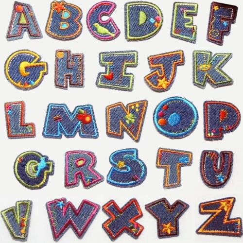 5pcs pack IRON ON LETTERS PATCHES for jacket backpack cushion clothing and fabric products repair