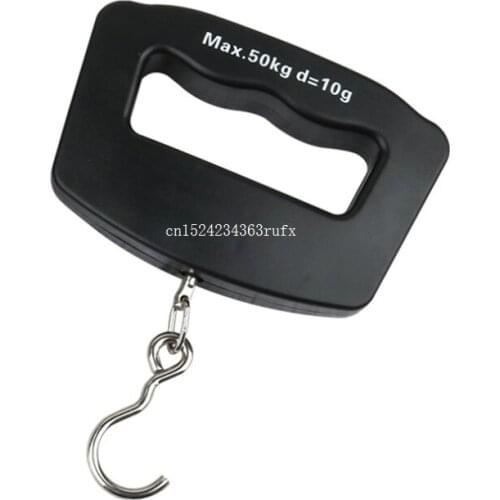 50pcs Plastic Hanging Scales Digital Balance Hand Held Weigher Weighting 50kg/10g LCD Electronic Pocket Hook Scales for Fishing