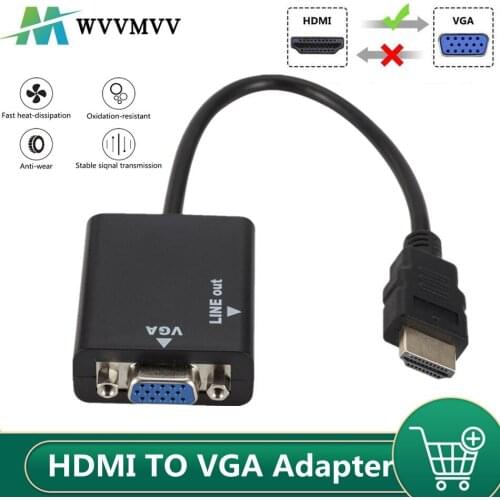 HDMI to VGA Adapter for PS4 Male To Famale Converter 1080P HDMI TO VGA Adapter With 3.5 Jack for TV Box PC HDMI TO VGA