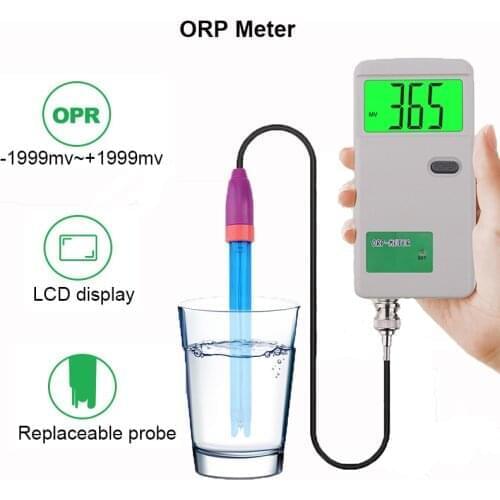 Professional ORP Meter Monitor ORP Sensor Swimming Pool Water Treatment Oxidation Reduction Potential ATC Rechargable ORP Tester