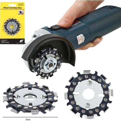 Wood Carving Cutting Disc For Angle Grinder Woodworking Chain Plate Arving Disc Angle Grinding 16mm 2.5 Inch Heavy Duty 2-in-1