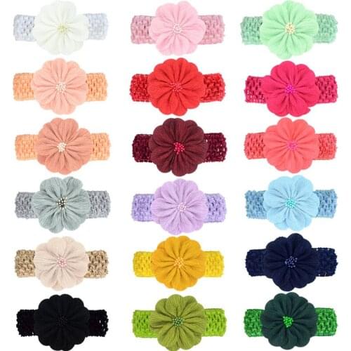Nishine New Baby Elastic Headband Handmade Fabric Rose Flower Newborn Toddler Headwear Cute Photography Props Hair Accessories