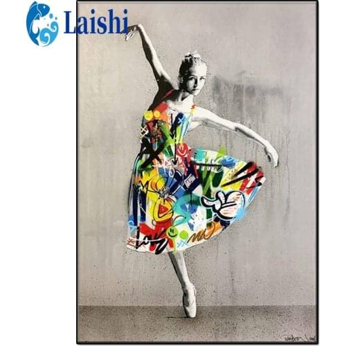 Graffiti dancing girl Full square/Round Diamond embroidery diamond Painting Cross Stitch Rhinestone Of picture Mosaic Diamond