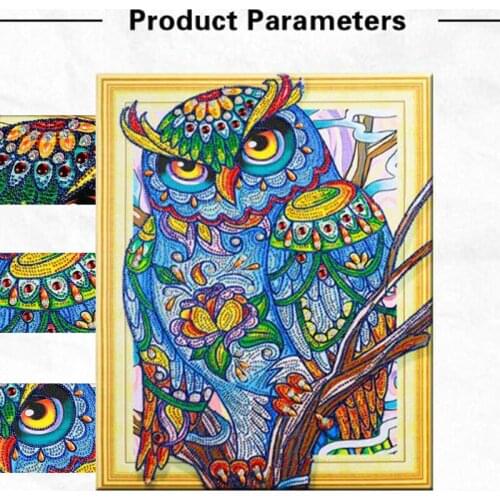 47x57cm Special Shape Diamond Painting Owl Diamond Embroidery Kit Sale Picture Of Rhinestone Diy Diamond Mosaic cross stitch