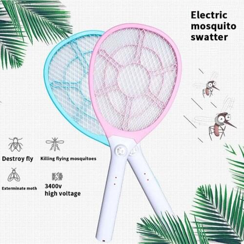 Hot Household Electric Mosquito Swatter In Summer LED Light Three Layer Safety Grid Rechargeable Mosquito Swatter
