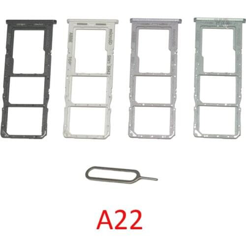 Sim Chip Tray For Samsung Galaxy A22 A225F A225M A225 Original New Phone SIM SD Card Slot Adapter Holder Drawer Part + Pin