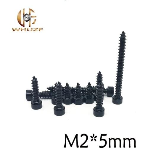 Model Screw 50pcs Carbon Steel Black hex M2*5 M2 x 5 Hexagon Socket Cap Head self tapping screw