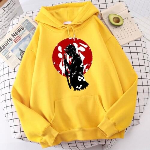 Men Hoodie Anime Character Demon Slayer Print Japan Cartoon Fashion Sweatshirt Casual Hip Hop Hooded Pullover Harajuku Loose Top