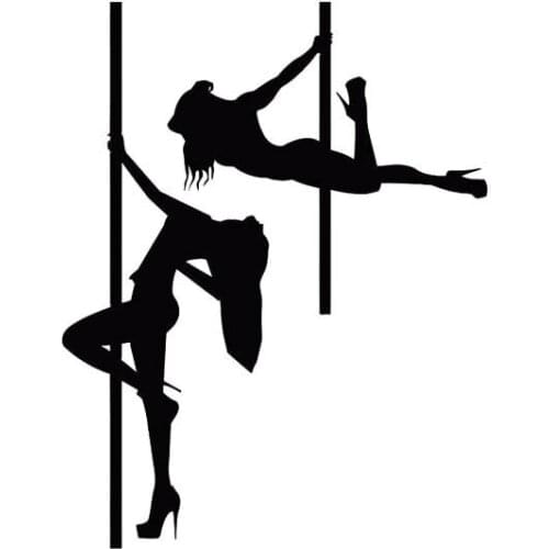 Car Stickers Sexy Girl Beautiful Pole Dance Fashion Style Car Decoration Accessories PVC Stickers Black/white, 14cm*11cm