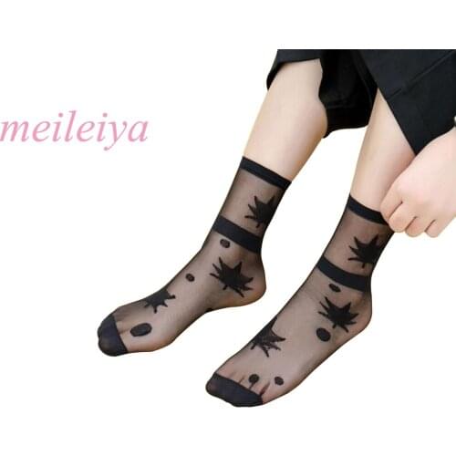 MEILEIYA 5 Pairs/Bag New Style Hot Womens Socks Harajuku Socks Summer Fashion Womens Thin Style Socks Rayon Socks 3 Styles