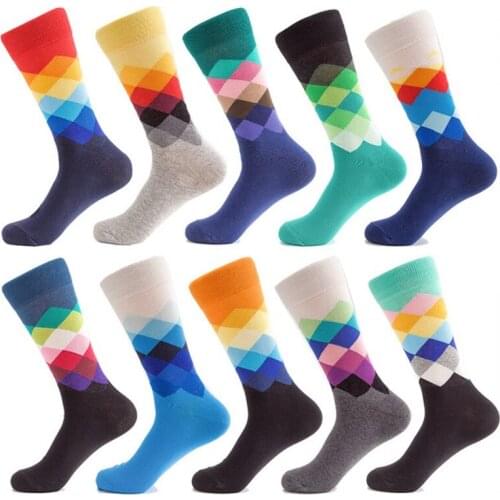 1 Pairs Mens Socks Trend Socks Spring Autumn Cotton Socks Hip-hop Trendy Socks European American Socks For Men