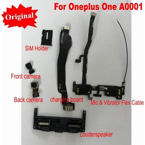 Original Rear back camera Charging Port Board & Microphone Mic and Vibration Motor Vibrator Flex Cable For OnePlus One 1+ A0001