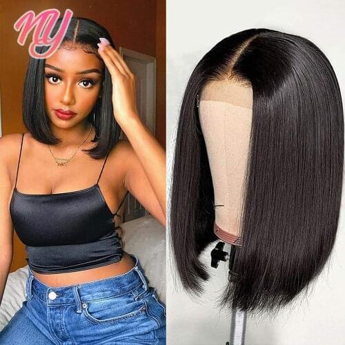 Natural color Bob hair wig lace front human hair wig for women BOB wigs 180 Density Brazilian hair Lace bob hair Remy hair