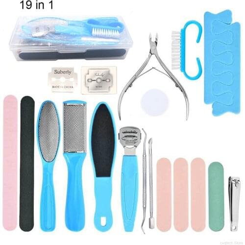 Pedicure Set Kit Professional Nail Clippers Kit Foot Sander Grater Pedicure Care Tools Stainless Steel File Feet Grooming Kit