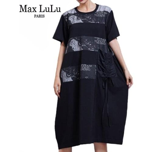 Max LuLu 2020 Summer Korean Fashion Streetwear Ladies Casual Printed Dresses Womens Loose Cotton Dress Female Elegant Vestidos