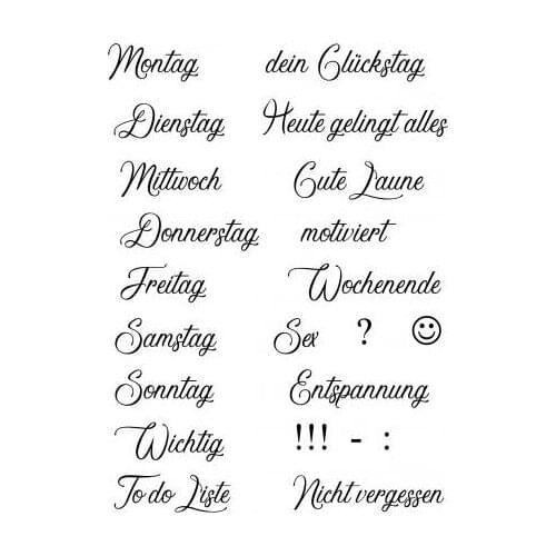 German Words Transparent Clear Stamps for DIY Scrapbooking/Card Making/Kids Christmas Fun Decoration ST0473