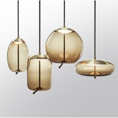 Nordic Designer Living Room BROKIS Knot Pendant Lamp Bedside Luminaria Deco Glass Lustre Hanging Light Fixtures