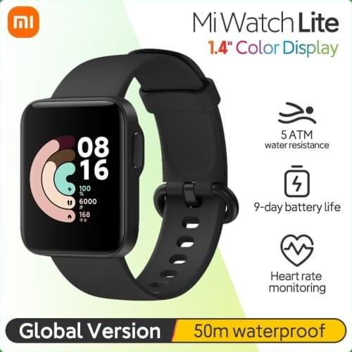 Xiaomi Mi Watch Lite Bluetooth Smart Watch GPS 5ATM Sport Watch Waterproof SmartWatch Fitness Heart Rate Monitor Global Version
