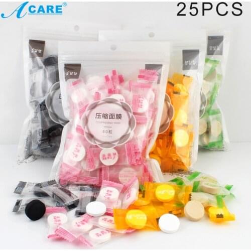 25pcs/Bag Ultra-Thin Moisturizing Disposable Compression Facial Mask Cotton Facial Sheet Face Skin Care Wrapped Masks Paper