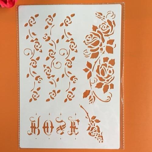 A4 29 *21cm Flowers DIY Stencils Wall Painting Scrapbook Coloring Embossing Album Decorative Paper Card Template,wall