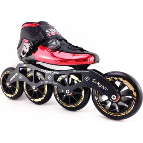 Carbon Fiber Inline Speed Skates with Knob Button Rotating Buckle Lock 6 Layers Fibre boot Professional Speed Skating Patines