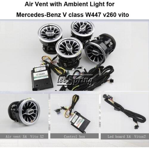 Air Vent with Ambient Light for Mercedes Benz V class V250 V260 2018-2019 Air vent inlet outlet front center decoration