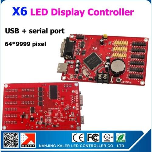Kaler High quality scrolling message control card X6 9999x96 pixel infinite length for full color running text led sign