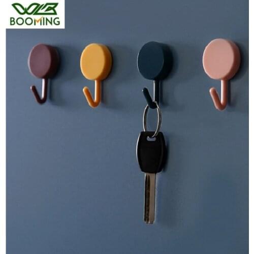 WBBOOMING 10pcs Plastic Creative Hooks Wall-mounted Nordic Color Hanger Kitchen Bathroom and Home Decoration Storage Hooks