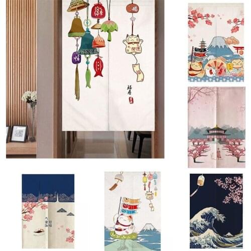 Japanese Cloth Curtain Bedroom Shower Half Panel Curtain Home Decoration Blackout Curtain