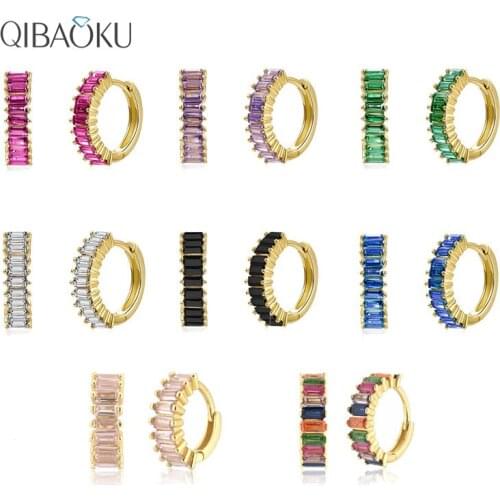 Authentic 925 Sterling Silver Bold Hoops Earrings for Women 18K Gold Plated Circle Earrings Wedding Engagement Jewelry