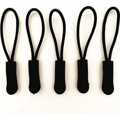 10pcs Black zipper PU zipper handle injection zipper PCV Drawstring head